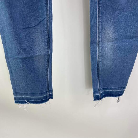 SIMPLY BE DENIM Blue Distressed Shape Sculpt Skinny Jeans - Picture 9 of 14